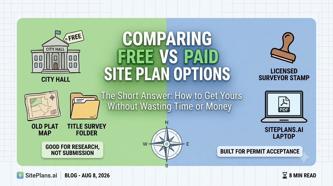 Free vs paid site plan comparison Comparison of free vs paid site plan options showing what you get at each price point